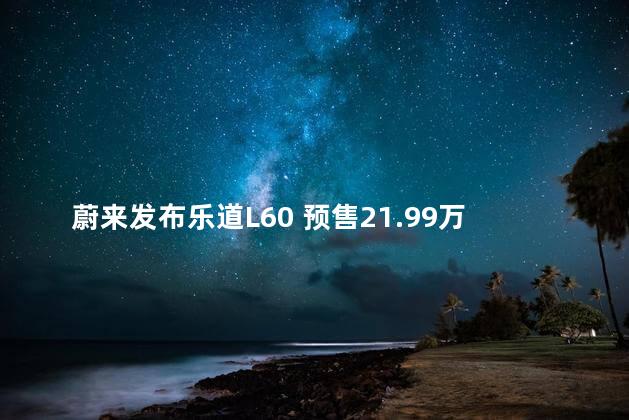 蔚来发布乐道L60 预售21.99万起